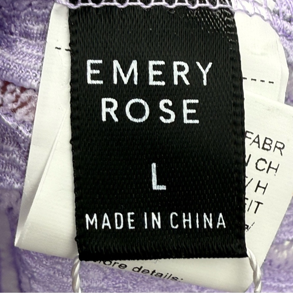 Emery Rose size Large Women’s Lilac Purple Short Ruffle Cap Sleeve Top NWT - Picture 5 of 7